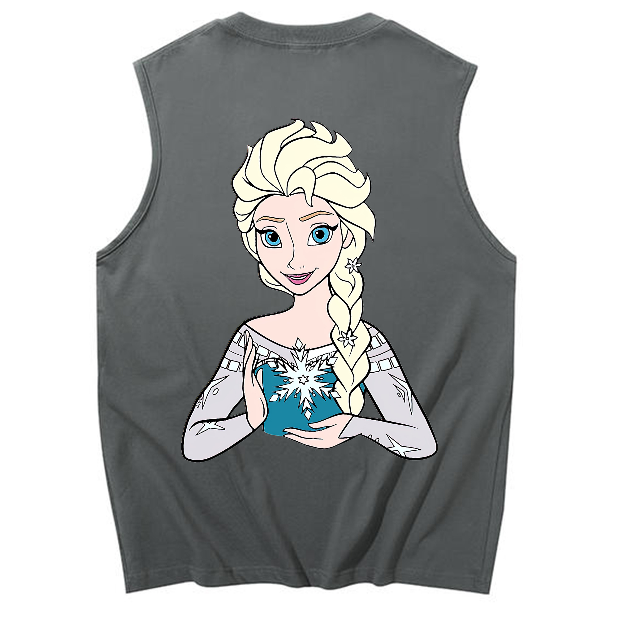 （画像用） アナと雪の女王 アンナ エルサ Frozen Anna Elsa コットン100％タンクトップ（背面プリント）